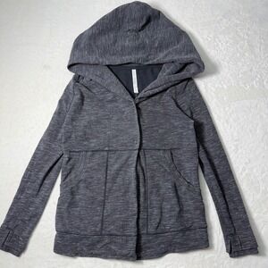 Lululemon Find Your‎ Centre Wrap Jacket Hoodie Women's Heather Black Size 6